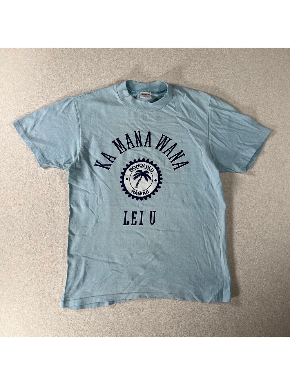 Vintage 70s Lei U Ka Mana Wana Honolulu Hawaii T-Shirt M